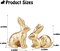 Gold Easter Bunny Decor, Small Bunny Figurines Set of 2, Resin Rabbit Statues, Gold Bunny Easter Tabletop Decor for Spring Centerpiece, Home Mantle Shelf Decor